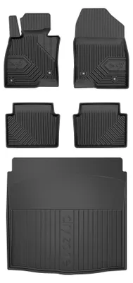 Produktbild von Gummimatten + Kofferraumwanne für Mazda 3 III 2013-2018 (Schrägheck, oberer Ladeboden) – Schwarz, passgenau – Wielganizator