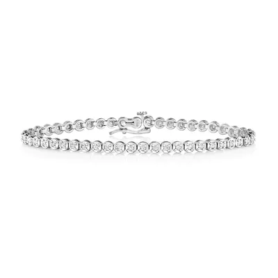 Produktbild von 9 Karat (375) Weißgold Damen - Diamant Tennis Armband Brillant-Schliff 1.00 Karat H - PK2 - 19cm; TRS24869KW