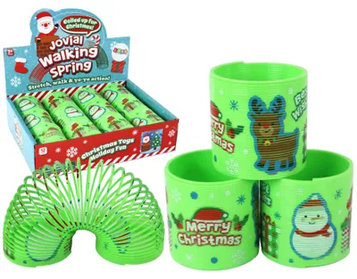 Zdjęcie produktu dla Sprężyna z motywem świątecznym zielona 6cm