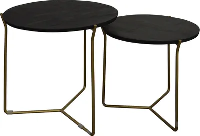 Produktbild von Livingfurn Mason Black/Brass Set of 2