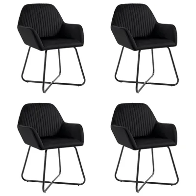 Immagine prodotto di Sedia da pranzo "Hallbergmoos" in poliestere nero. Dimensioni (L/A/D) 61x84x61 cm