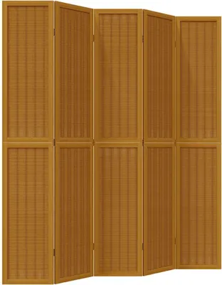 Produktbild von vidaXL 5-tlg. Raumteiler Braun Massivholz Paulownia