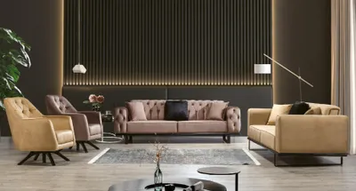 Produktbild von Sofagarnitur Couch Set Chesterfield 3+3+1+1 Sitz Sofa Polster Möbel Garnitur