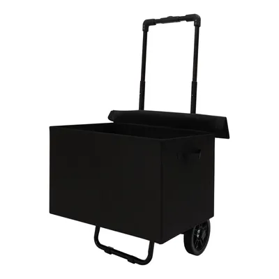Zdjęcie produktu dla Składany wózek ręczny z kółkami Wózek sklepowy czarny Przenośny wózek transportowy 64L