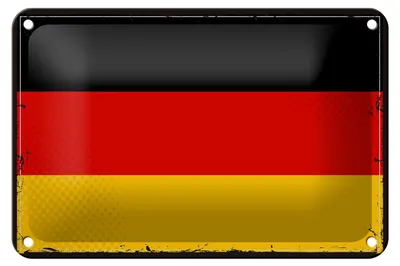 Produktbild von Blechschild Flagge Deutschlands 18x12cm Retro Flag Germany Dekoration