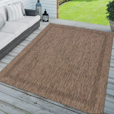 Produktbild von TT Home In-& Outdoorteppich Wetterfest Terrasse Küche Modern Mit Umrandung Unifarben Größe 80x250 cm