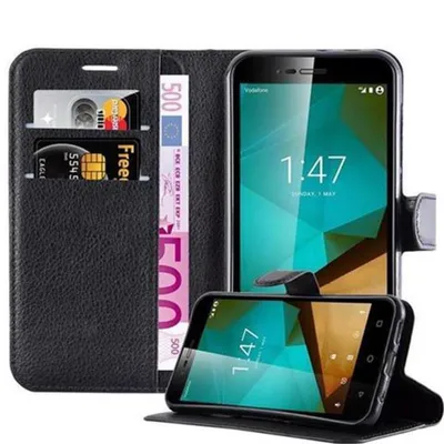 Zdjęcie produktu dla Cadorabo Etui do Vodafone Smart PRIME 7 w kolorze PHANTOM BLACK - Etui na telefon komórkowy z magnetycznym zamknięciem, funkcją podstawki i miejscem na kartę - Etui z klapką w stylu etui ochronnego