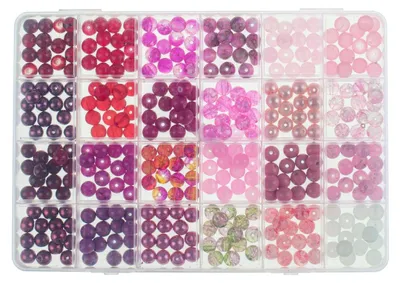 Produktbild von GLOREX Glasperlen Schmuckset rot/pink 360 Teile