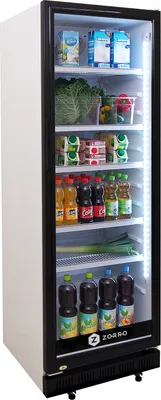 Produktbild von ZORRO - Getränkekühlschrank 360 Liter weiß/schwarz mit Glastür - ZK 360