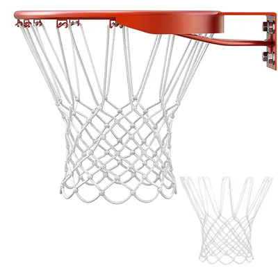 Immagine prodotto di Rete da basket - Nylon - Bianca - 55 cm - Per interno ed esterno - 2 pezzi