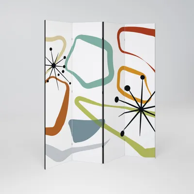 Produktbild von SpaceRebels Paravent Raumteiler - 4-teilig Raumtrenner, Druck 1-Seite - Raumtrenner - Trennwand Wohnung - Room Divider - Spanische Wand Deko Modern Sichtschutz