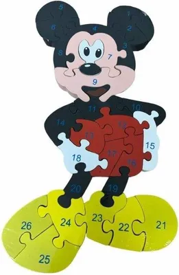 Obrázek produktu pro Dětské vzdělávací dřevěné puzzle - Mickey Mouse.