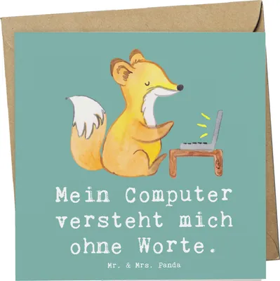 Produktbild von Mr. & Mrs. Panda Grußkarte Verständnisvoller Softwareentwickler - Meeresbrise - Geschenk, faltkarte, kreative Geschenke, Programmierer, Beruf, Softwareentwicklung