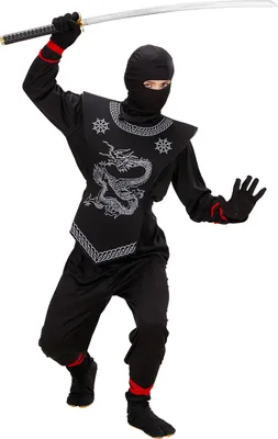 Produktbild von Kostüm Ninja Dragon Kinder schwarz 4-tlg. Größe: 158