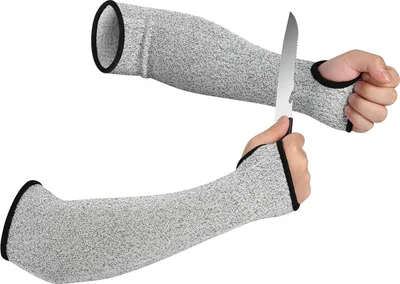 Produktbild von flintronic 2 Stück Armschützer, Schnittfeste Armschützer für Dünne Haut & Blutergüsse Schneiden, Hitzebeständig Armschutz Schützende Ärmel, mit Daumenloch, für Frauen Männer Kochen Gartenarbeit(35CM)