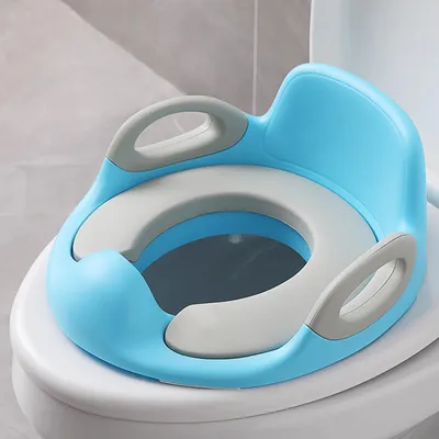 Immagine prodotto di QEENTOE, sedile per WC per bambini, adattatore per WC per l'addestramento al vasino, per bambini da 12 mesi a 8 anni (blu)