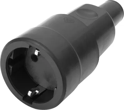 Produktbild von BACHMANN Vollgummikupplung CEE7/3 Vollgmmi IP44 VDE, Knickschutz montierbar, schwarz