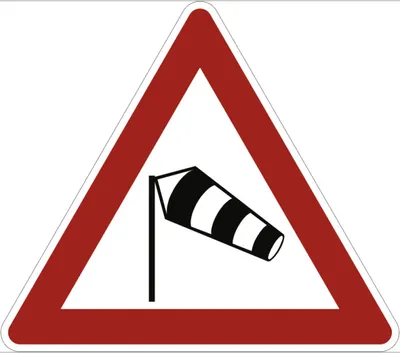 Produktbild von Verkehrsschild VZ117-20, Seitenwind von links, Alu, RA1, 900 mm SL