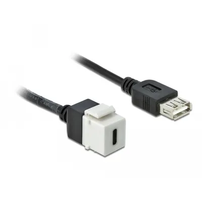 Produktbild von DeLOCK 86391, Flach, Schwarz, Weiß, USB C, USB A, Weiblich, Weiblich