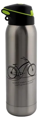 Produktbild von 500 ml Vakuumbecher aus Edelstahl mit Strohhalm (rot)