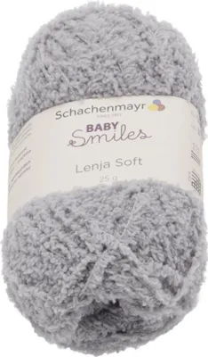 A ball of grey yarn with a label.