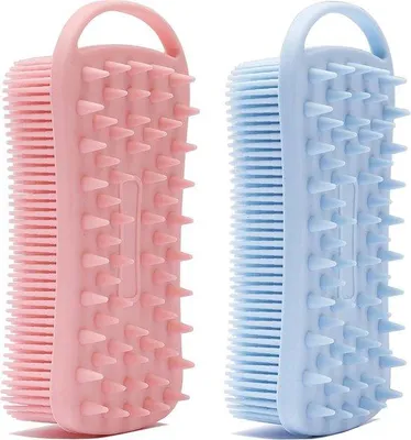 Produktbild von Famanu 2-in-1 Bad- und Shampoobürste für Körperpflege und Kopfhautmassage - Silikon