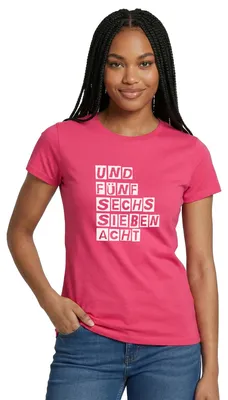 Produktbild von Spreadshirt Und Fünf Sechs Sieben Acht Tanzmariechen Karneval Frauen T-Shirt, L, Azalea