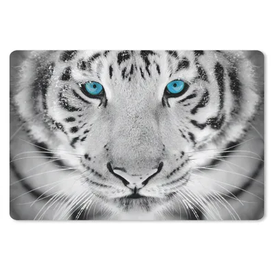 Produktbild von MuchoWow® Mauspad Mousepad Tiere - Tiger - Augen - Blau - Schwarz und weiß 27x18 cm - Mousepads - Maus Mat - Pad - Mausunterlage - Büroartikel - Desk Matten