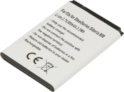 Image de Avizar, Batterie Li-ion pour SteelSeries Siberia 800/840, 900 mAh, Blanc