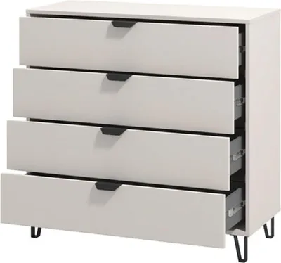 Image de Commode Tornata - Beige, 93x40x91h cm, 4 tiroirs
