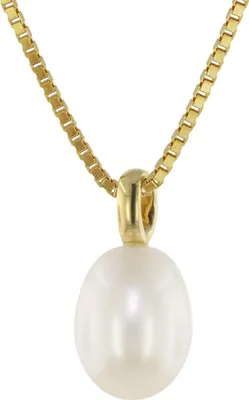 trendor 39058 Perlen-Anhänger Gold 333/8kt mit vergoldeter Silberkette 1