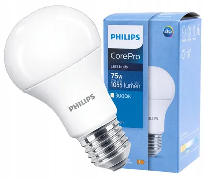 Zdjęcie produktu dla Żarówka LED E27 A60 10W = 75W 1055lm 3000K Ciepła 180° CorePro Philips
