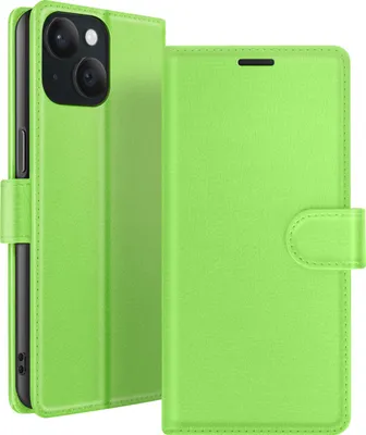 Produktbild von Zanaé, Klappetui iPhone 15 mit Magnetverschluss & Kartenfächern, Grün