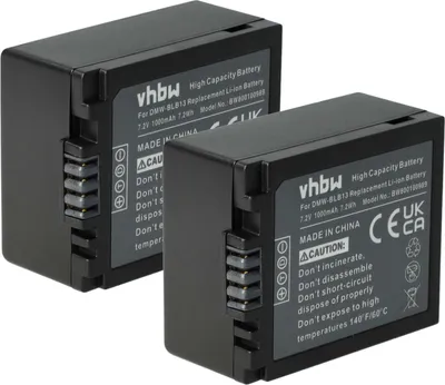 Produktbild von vhbw 2x Akku Ersatz für Panasonic DMW-BLB13E, DMW-BLB13 für Kamera (1000 mAh, 7,2 V, Li-Ion)