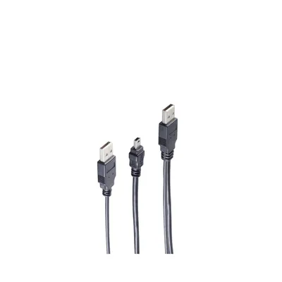 Immagine prodotto di shiverpeaks BS77151 Cavo USB 1 m USB 2.0 2 x USB A Mini-USB B Nero (BS77151)