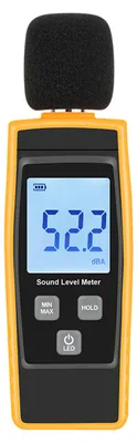 Obrázok produktu pre LCD digitálny merač hladiny hluku, merač DB, 30–130 dBA, nástroj na meranie hlasitosti, tester na monitorovanie decibelov s režimom Max/Min/Data-Hold