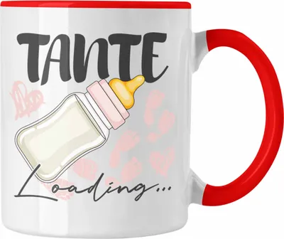 Produktbild von Trendation - Tante Loading Tasse Werdende Tante Schwangerschaft Ankündigung Schwester (Rot)
