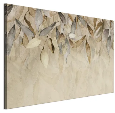 Produktbild von LUMASOUL Wandbilder Wohnzimmer Leinwandbild Blätter 19 120x80 cm1-teiliges Bild für Schlafzimmer Flur Büro und Küche modernes Foto-Motiv