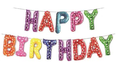 Produktbild von Happy Birthday Folienballon Schriftzug XXL mehrfarbig zur Dekoration Ihrer Geburtstagsparty Kindergeburtstag