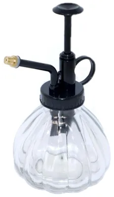 Produktbild von Glas-Pflanzenspruher schwarz mit Kurbismotiv 16 cm