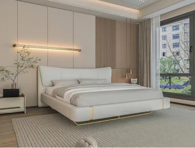 Obrázok produktu pre Modernes Edelstahlbett Stilvolle Schlafzimmer Betten Polsterbetten