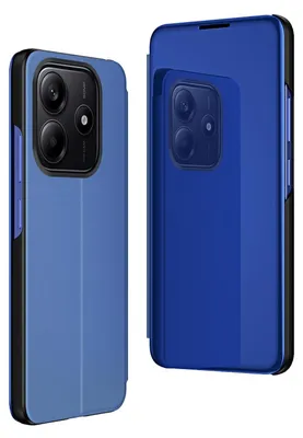 Produktbild von Für Xiaomi Redmi Note 14 5G View Spiegel Handy Smart Cover Wake UP Funktion Case Blau