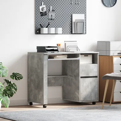 Produktbild von Beton-Grauer Computer-Schreibtisch Beton grau Spanplatte Mittel, Schreibtische DesignMöbel Neu