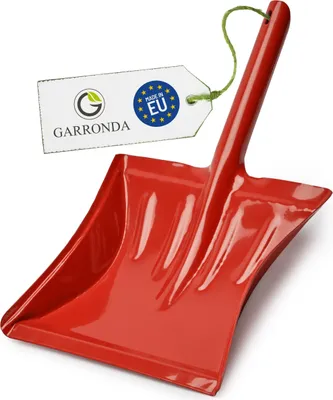 Produktbild von Garronda Metall Kehrichtschaufel Kehrschaufel Handschaufel mit Griff (Rot)