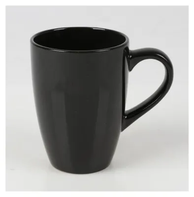 Produktbild von 24x Kaffeebecher Keramik 300ml weiß und schwarz spülmaschinengeeignet hitzebeständig und robust ideal für Kaffee Tee oder Kakao im Büro Haushalt oder Café