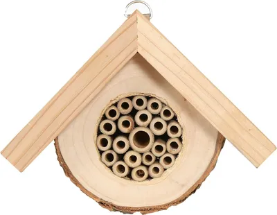 Image de Hôtel pour insectes résistant aux intempéries pour abeilles sauvages env. 17 x 135 x 8 cm Bois de cèdre/Populus naturel