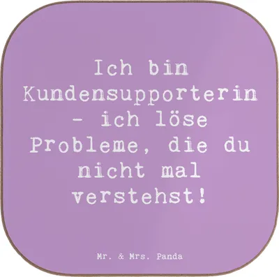 Produktbild von Mr. & Mrs. Panda Untersetzer Tasse Spruch Kundensupporterin Heldin - Lavendeltraum - Geschenk, Geschenke für Berufstätige, Hilfsbereitschaft, Tassenuntersetzer, Beruf