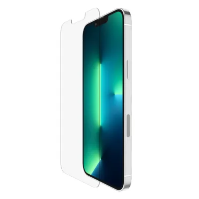 A screen protector is shown next to an iPhone.