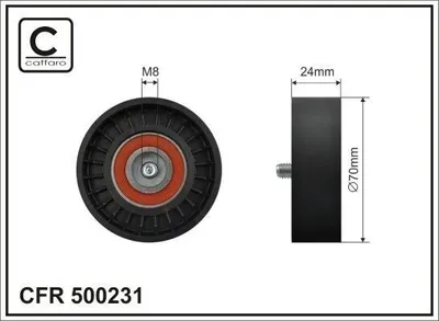 Produktbild von CAFFARO 500231 Spannrolle Keilrippenriemen 70mm für MITSUBISHI Outlander II SUV (CWW) für JEEP COMPASS (MK49)