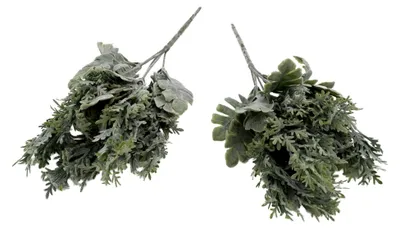 Produktbild von 2er Set künstliches Silberblatt 35 cm – Kunstpflanze Greiskraut Aschenpflanze